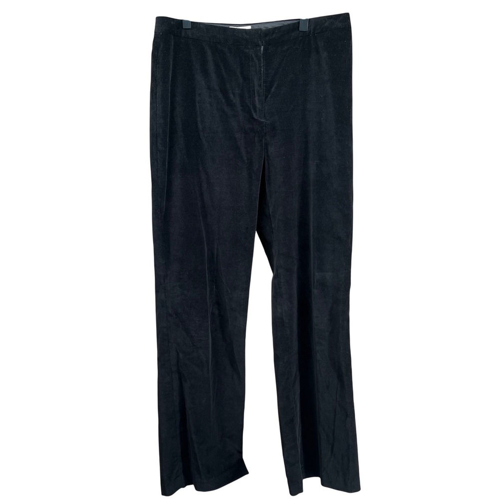 Brooks Brothers Velvet Trousers Women 10 Black Cotton Stretch Straight Leg